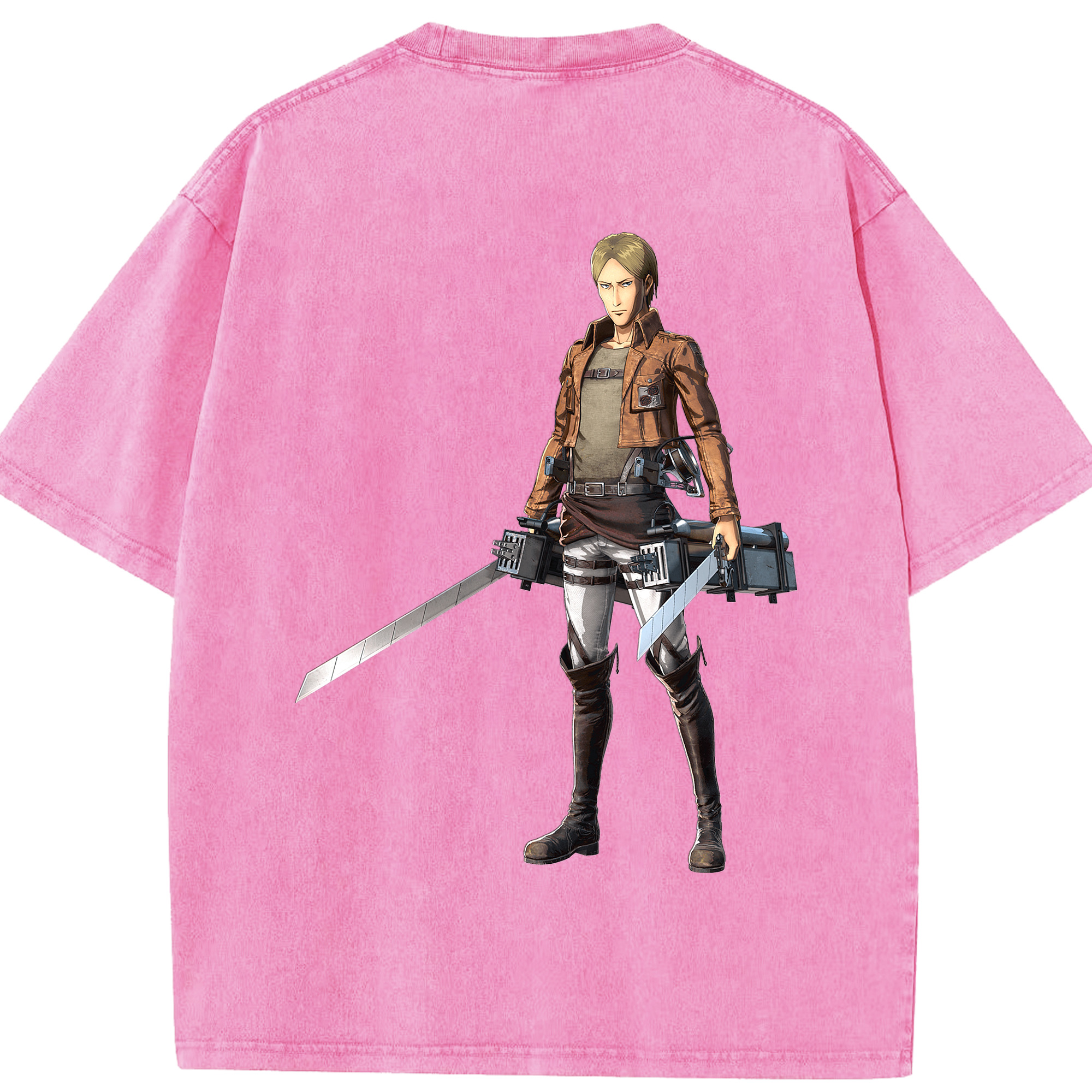 （画像用） 進撃の巨人 Attack on Titan 綿100% ヴィンテージ風 半袖Tシャツ（背面プリント）